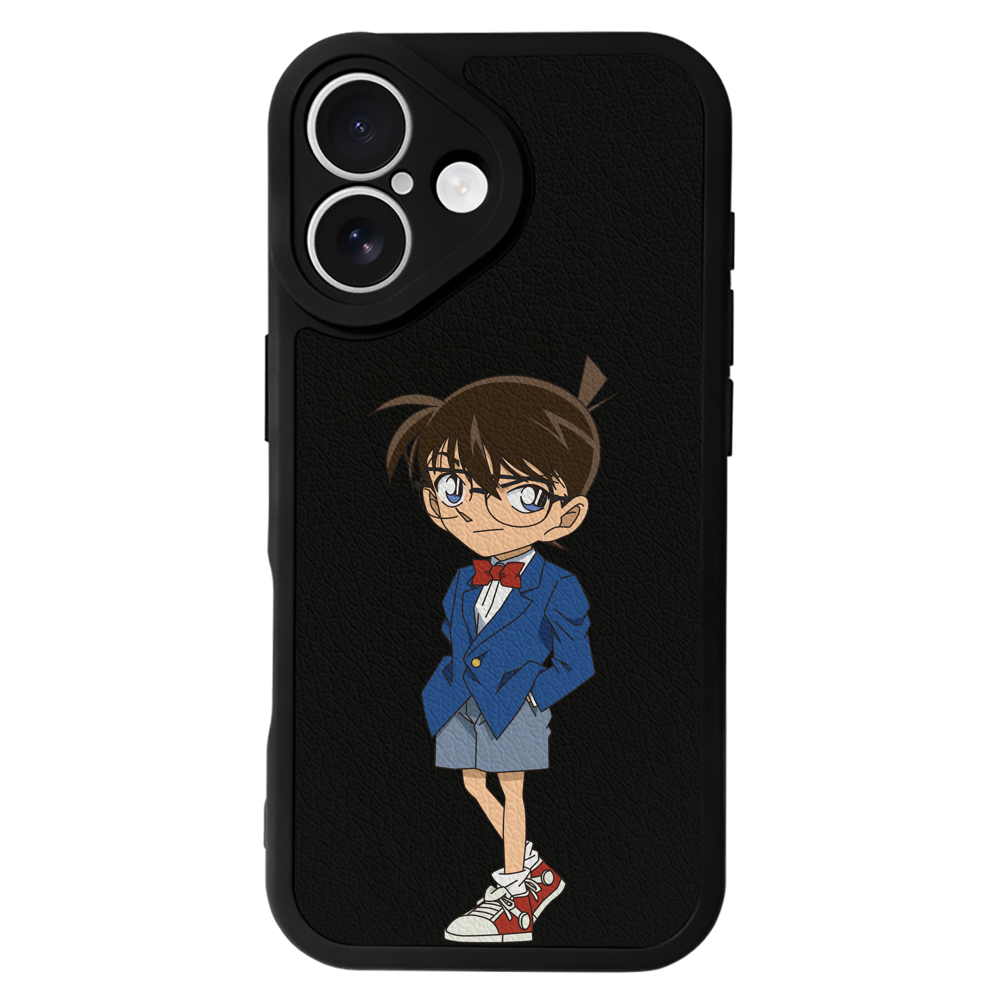 （画像用） 名探偵コナン 江戸川 コナン Detective Conan Conan Edogawa 【iPhone 16シリーズ対応】シリコンスマホケース（レザー調） 材質：シリコン